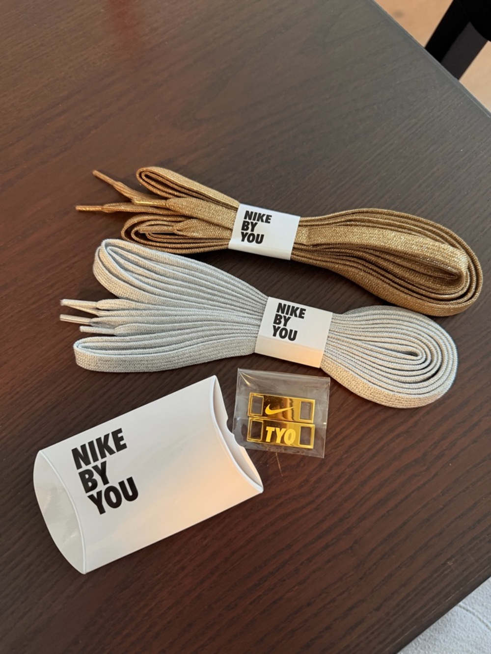 Nike By You Metallic Gold & Silver Shoelace Set